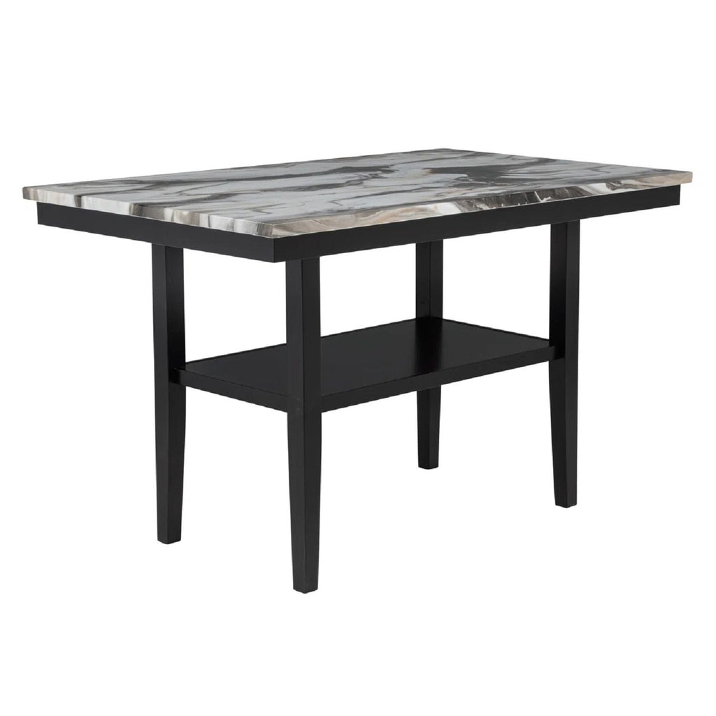 Counter Dining Table with Storage Shelf - Black