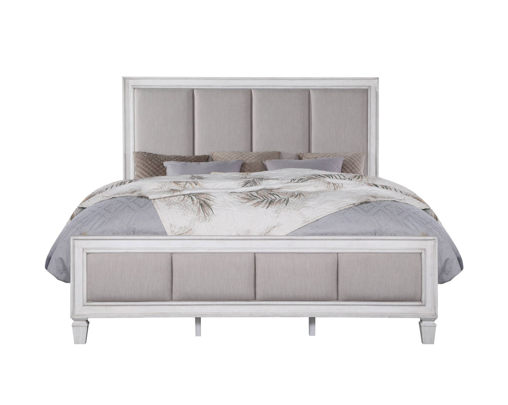 Katia Upholstered Bed with Plush Headboard - Gray