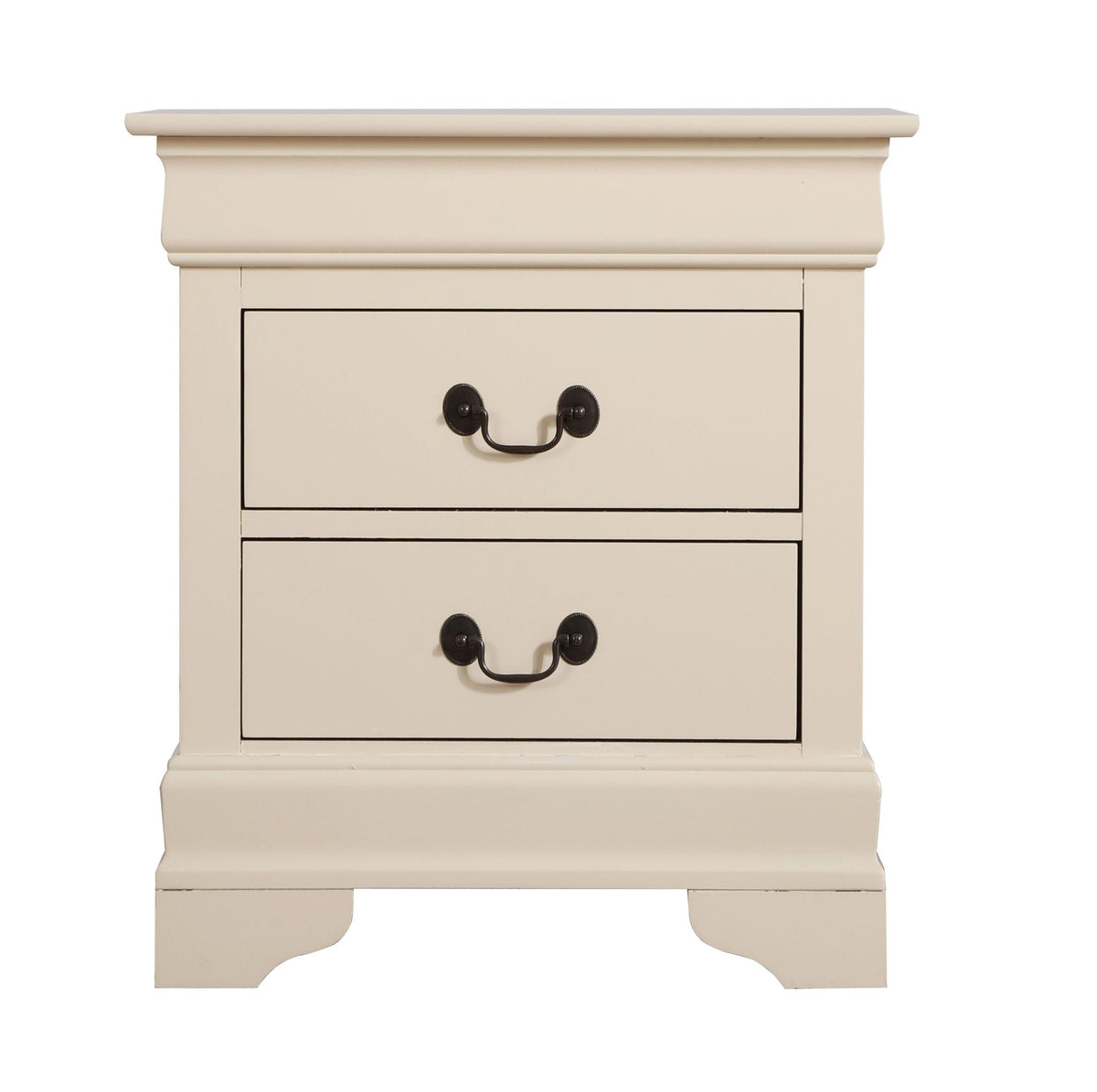 Louis Phillipe Wood Nightstand with Storage Drawers - Multiple Colors