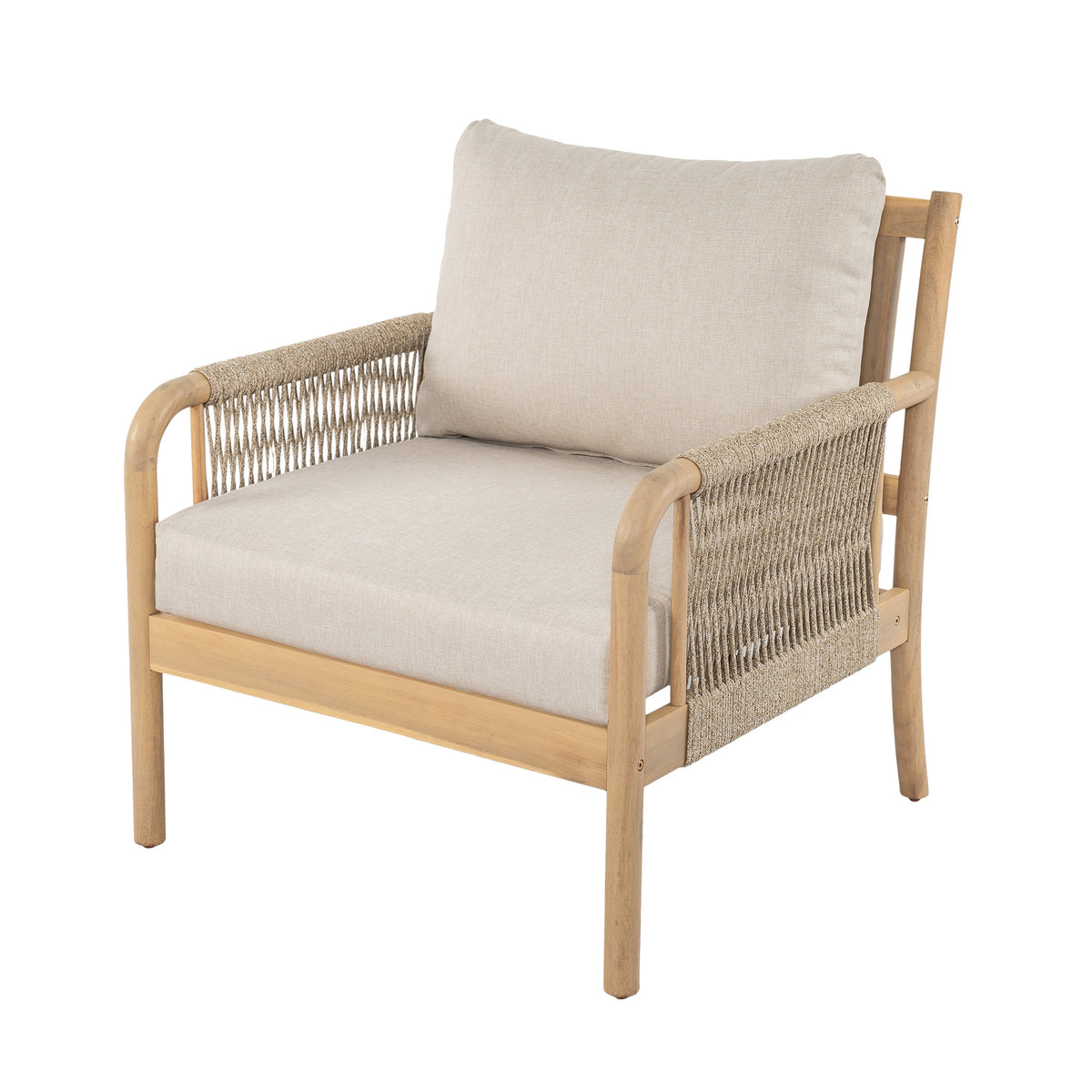Casper Outdoor 5-Pieces Chat Set with Rope Detailing - Acacia Wood