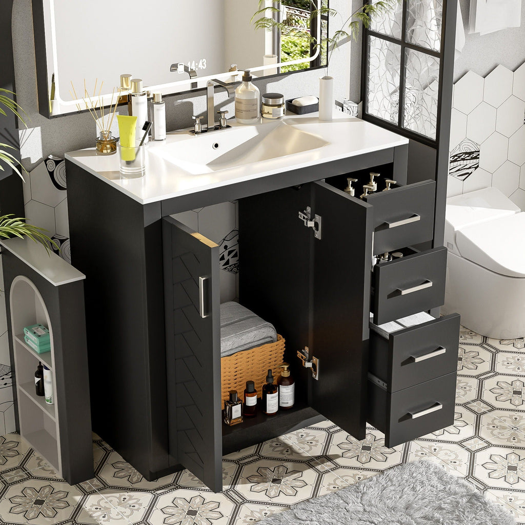 Bathroom Vanity With Sink Combo, Storage Cabinet, Freestanding Set