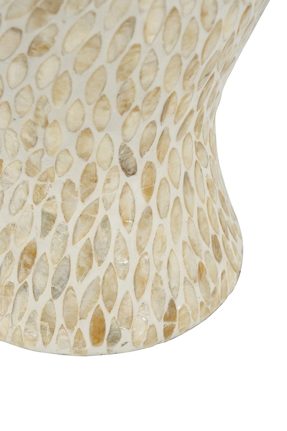 Large Vase with Capiz Shell Motif - Gold & White