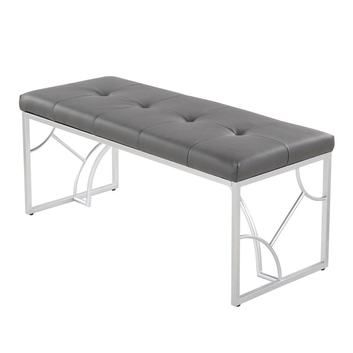 Elegant Contemporary Upholstered Bench with Metal Frame - Multiple Colors