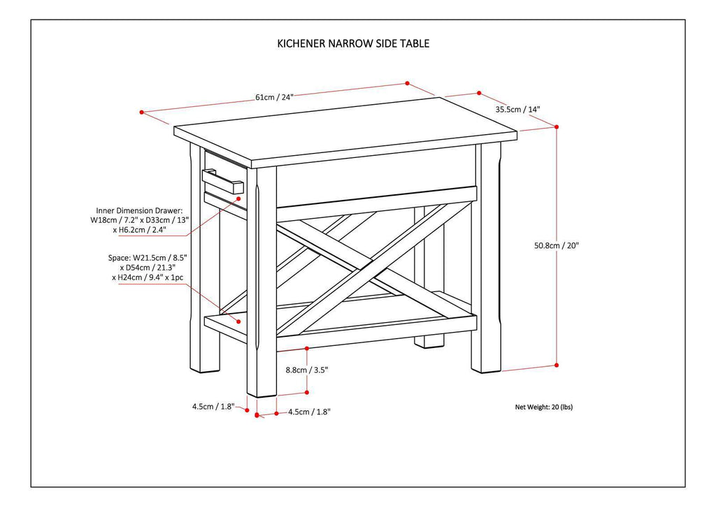 Handcrafted Console Table with Drawer Storage - Multiple Colors