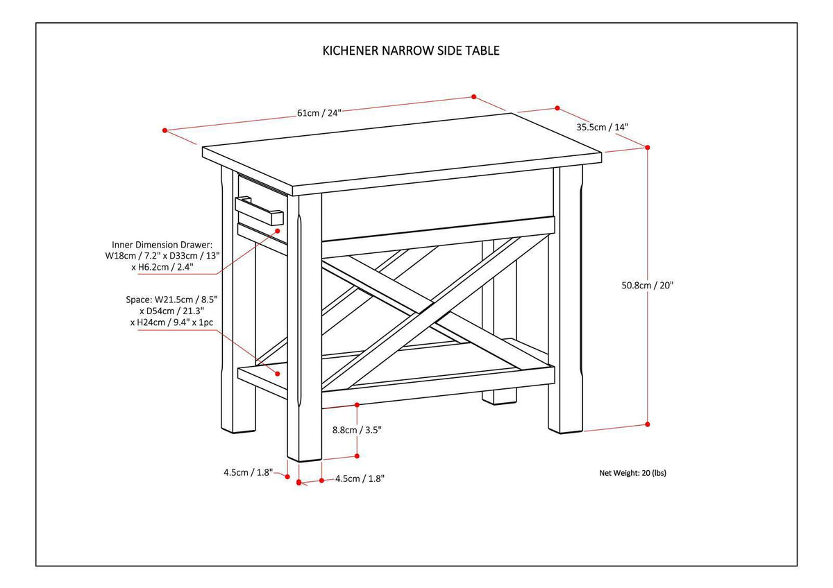 Handcrafted Console Table with Drawer Storage - Multiple Colors
