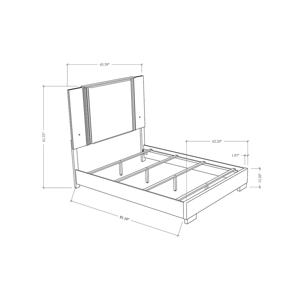 Panel Bed with LED Accent Lighting - White