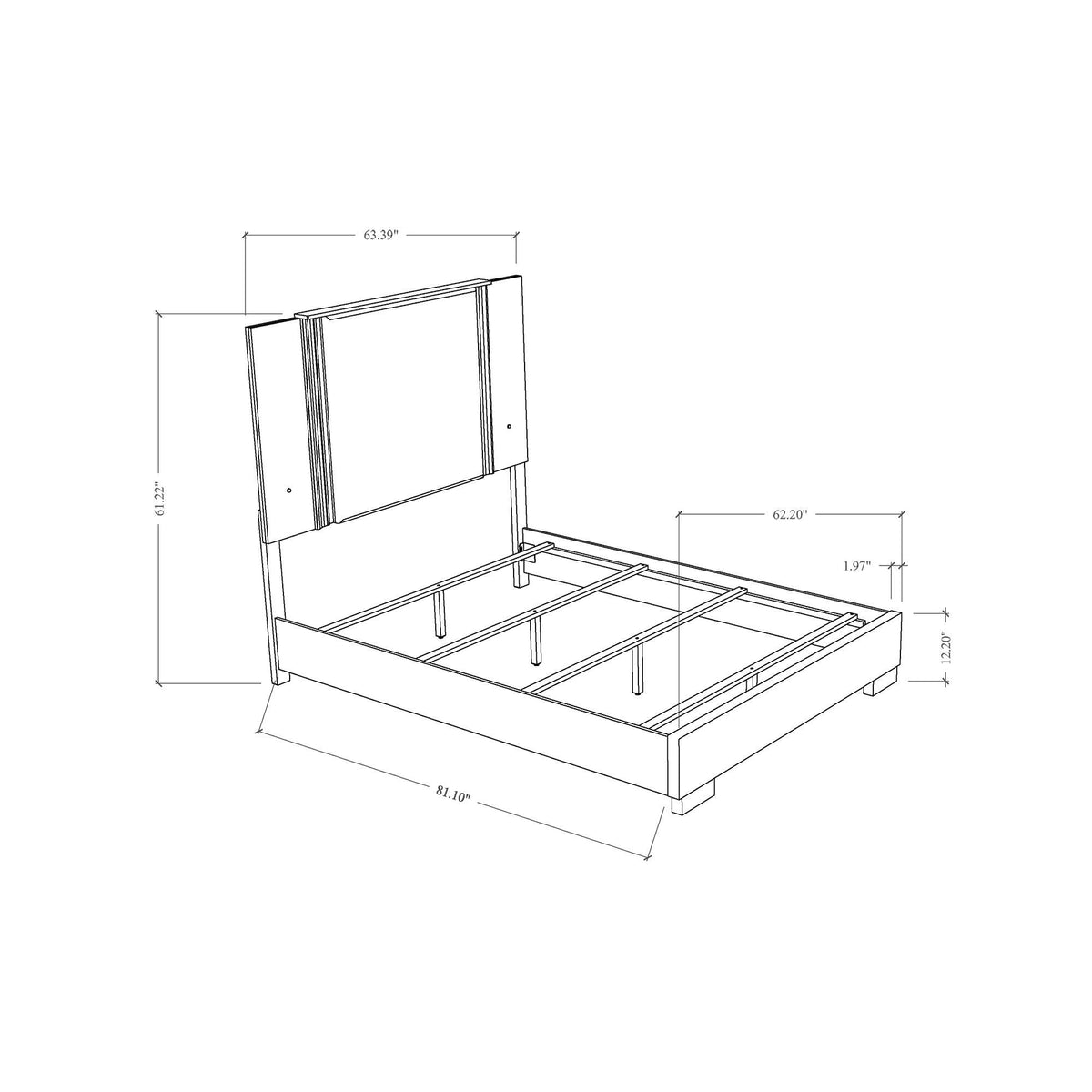 Panel Bed with LED Accent Lighting - White