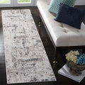 Abstract Runner Rug with Stain Resistance - Beige or Blue