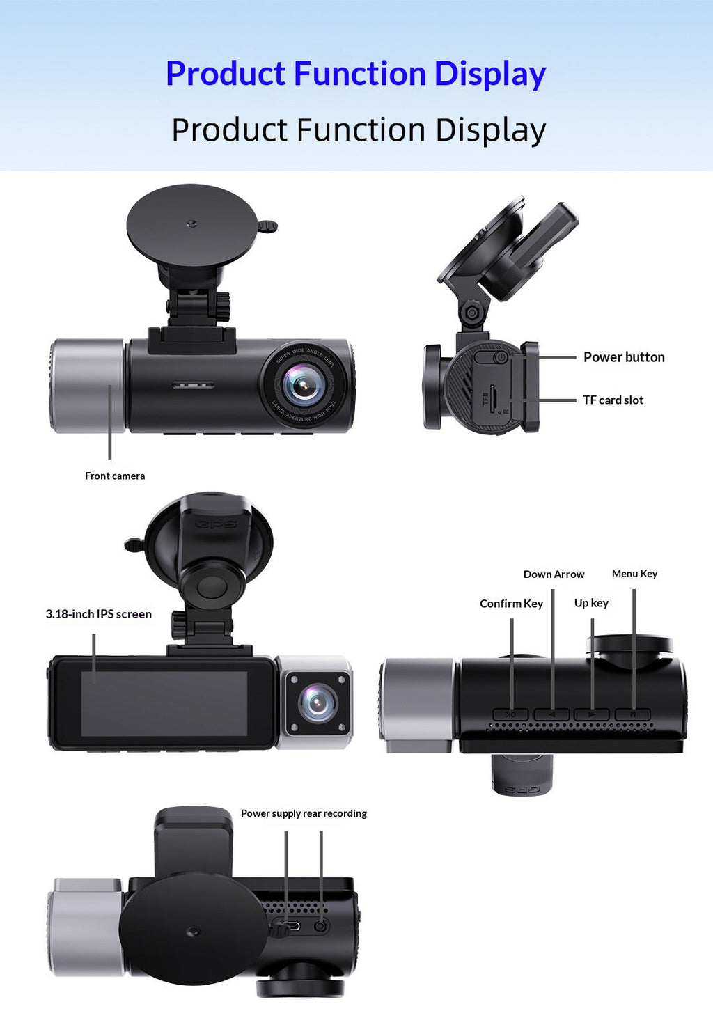 High-definition 3-in-1 4K Dash Camera With Rear And Front Recording Capabilities