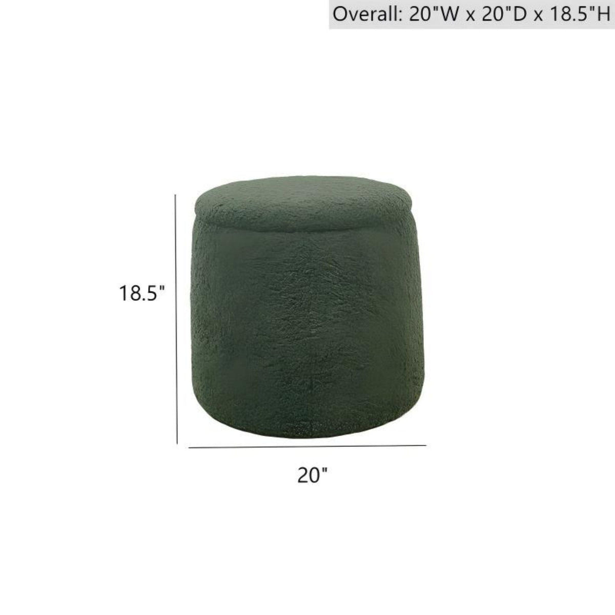 Elegant Round Storage Ottoman with Built-In Storage - Dark Green or Beige