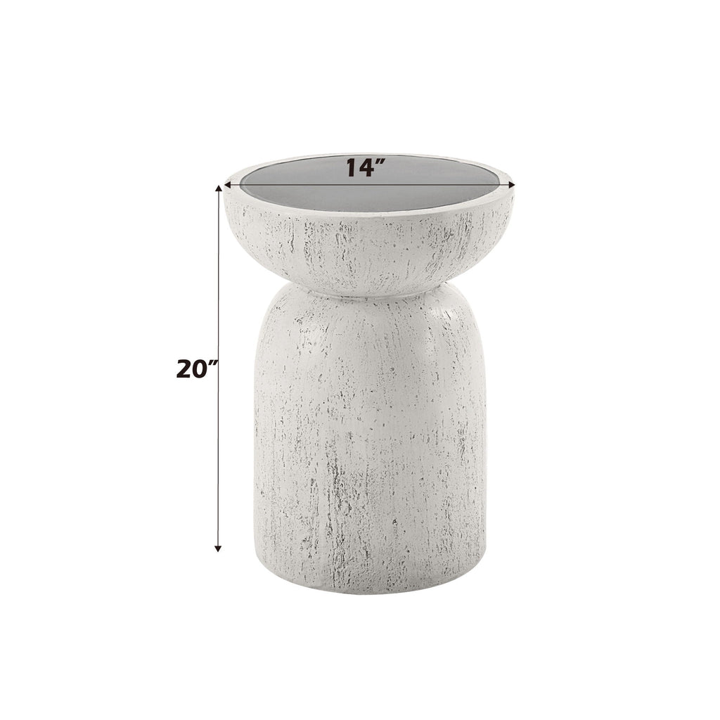 Dylana Natural Fiber Concrete Accent Table with Lightweight Design - Gray