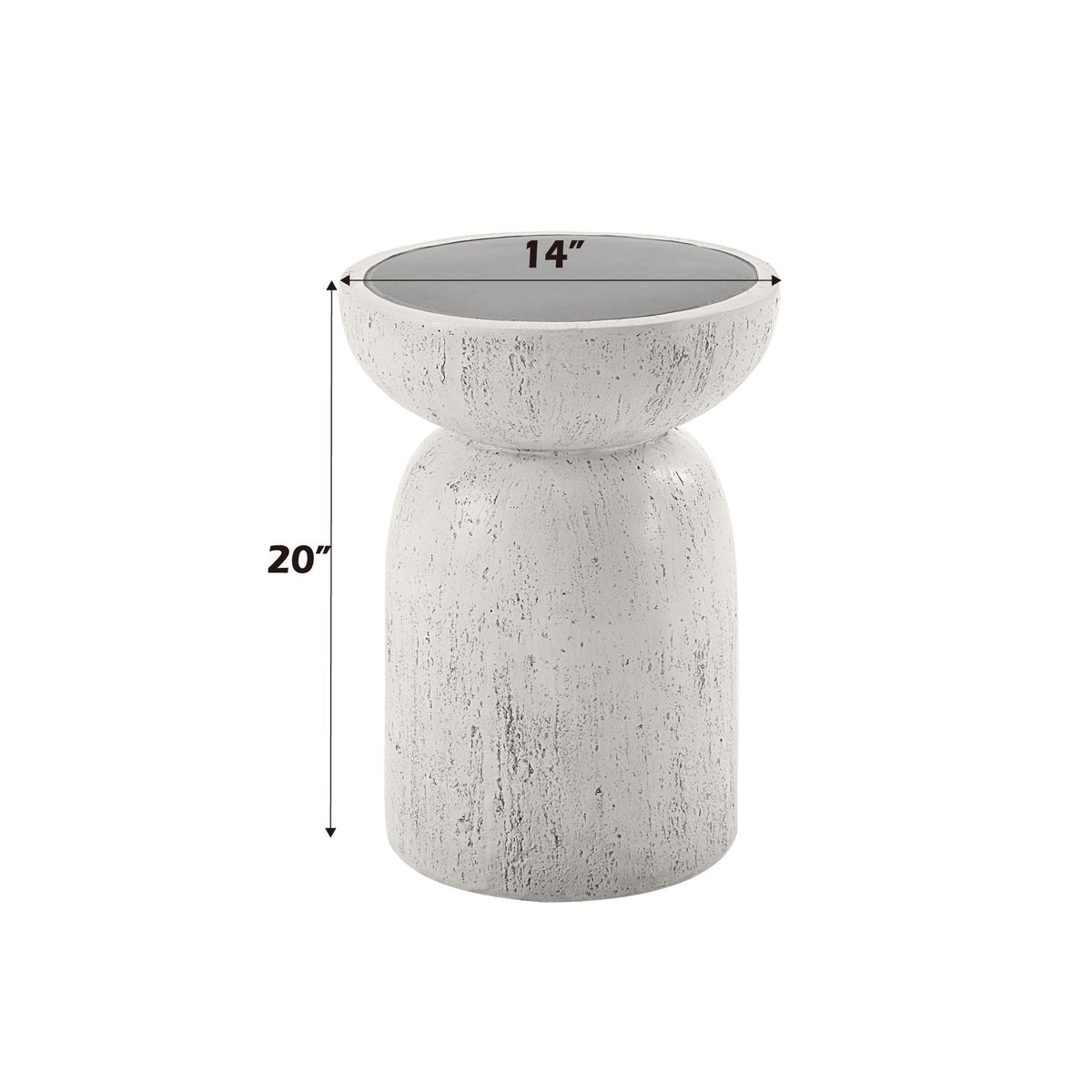Dylana Natural Fiber Concrete Accent Table with Lightweight Design - Gray