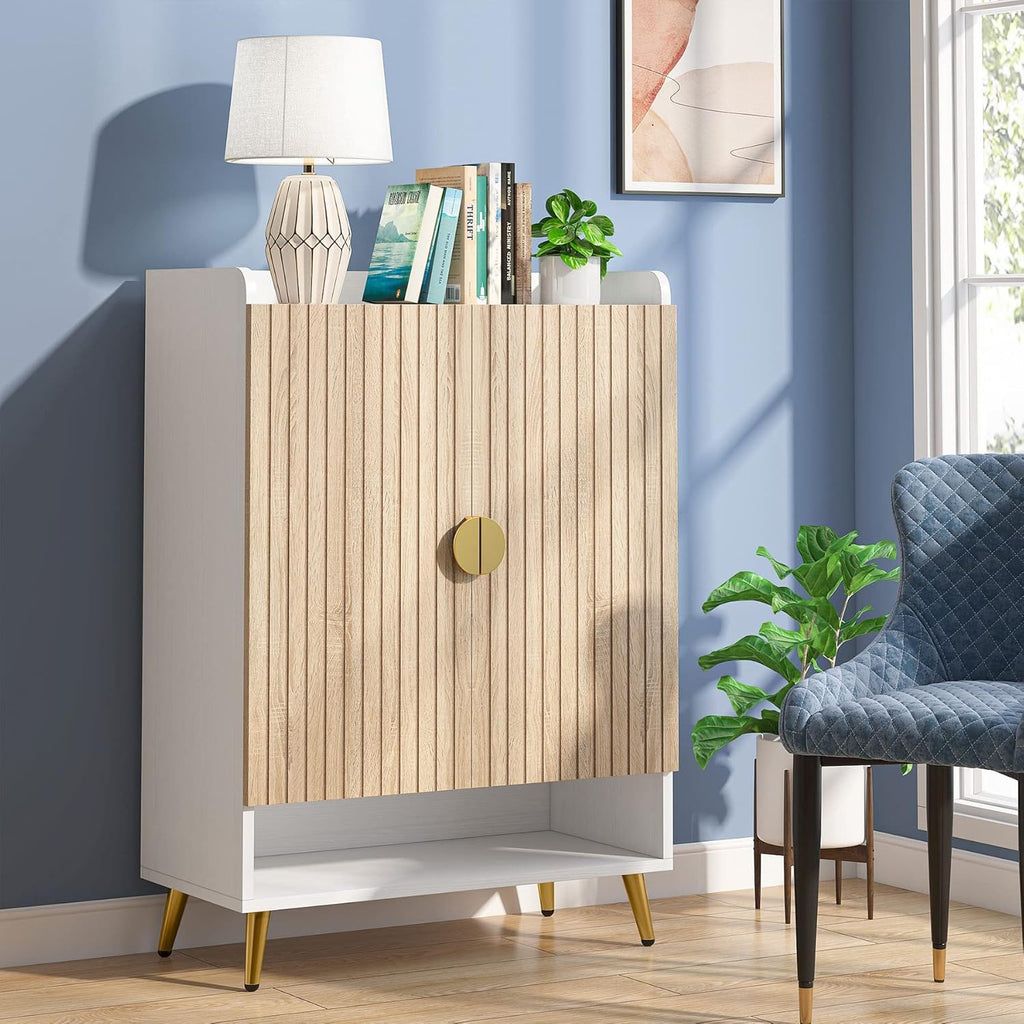 Shoe Cabinet With Doors, 7 Tier Storage Organizer with Adjustable Shelves - Dark Brown, Light Brown, or White