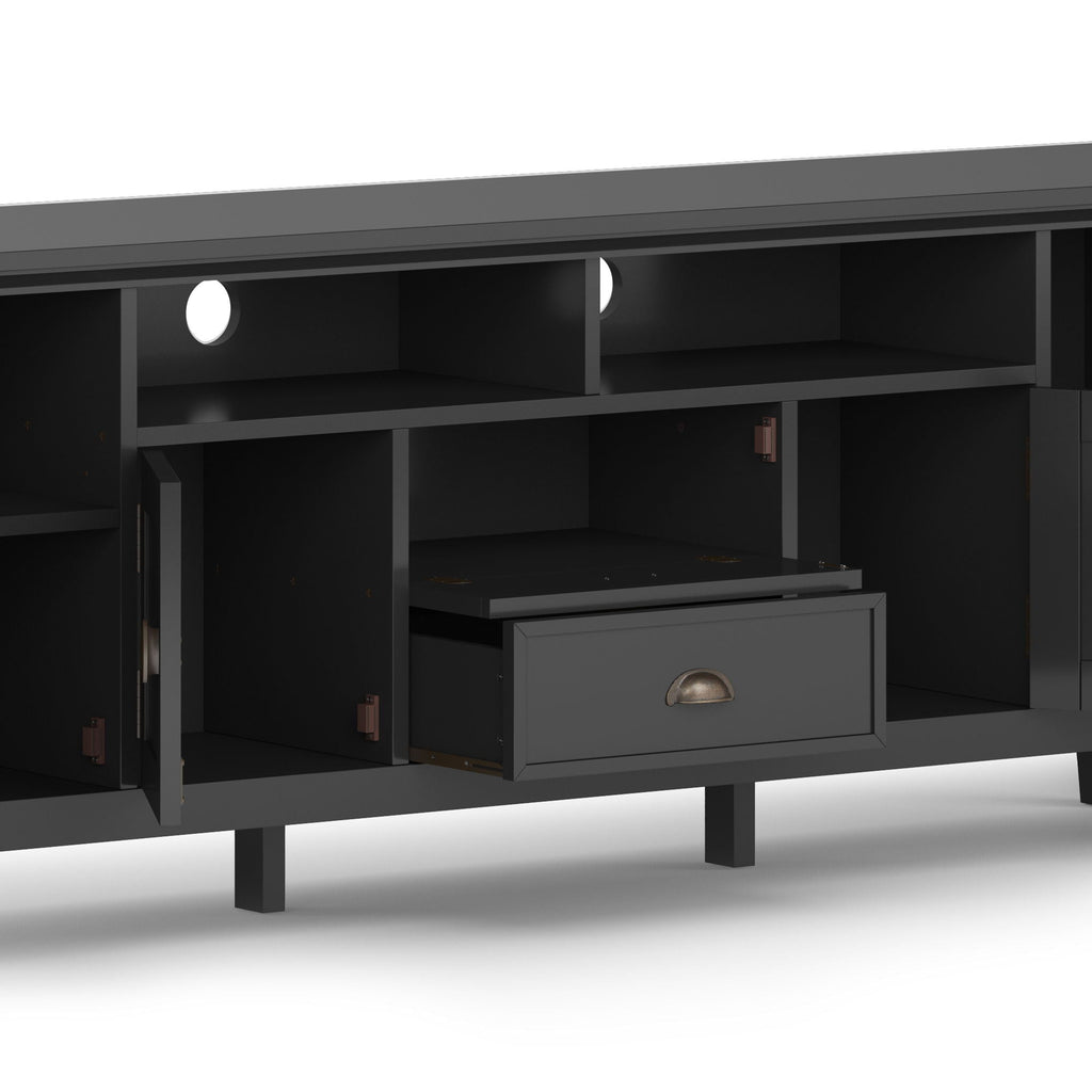 Handcrafted TV Media Stand with Adjustable Shelves - Multiple Colors