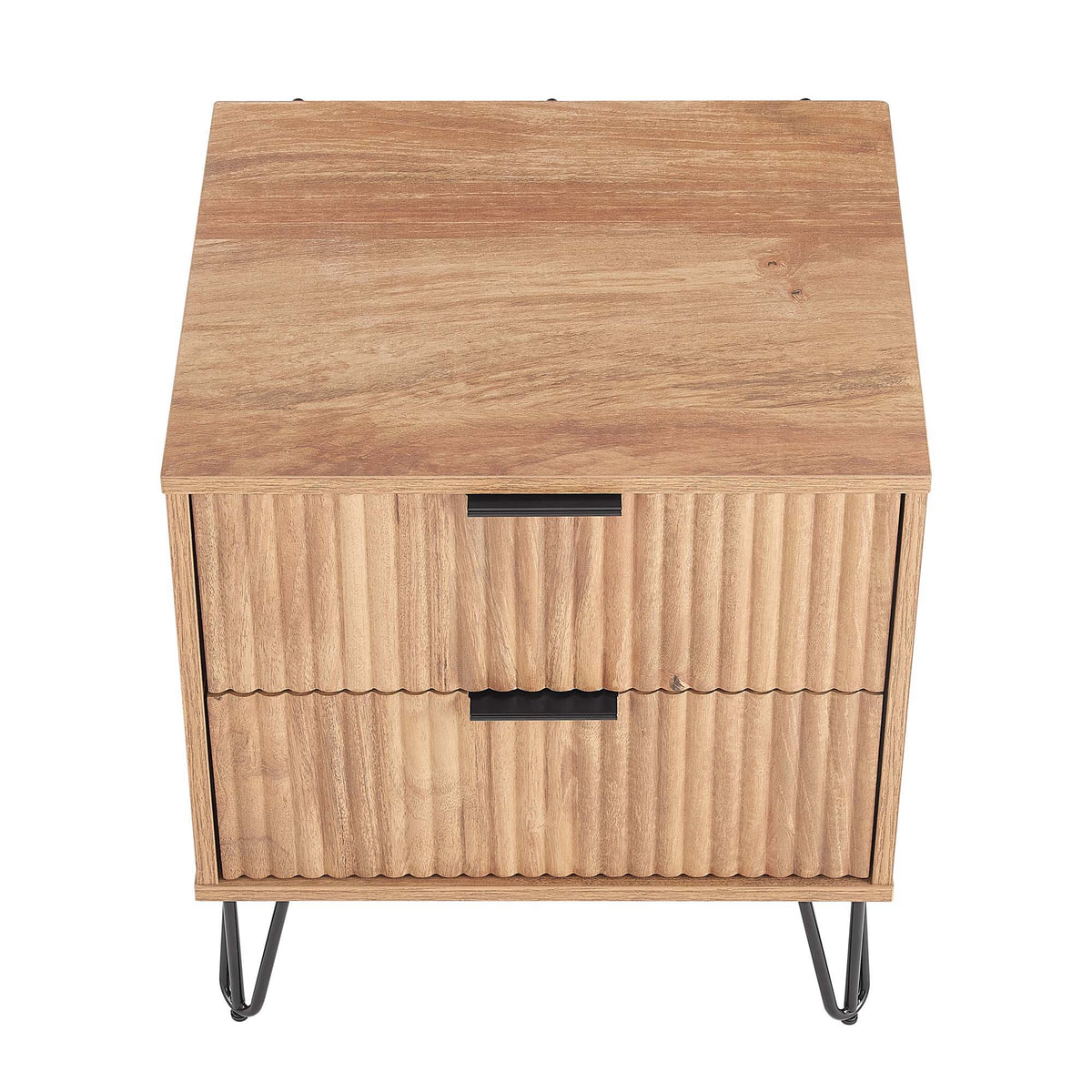 Dumbo Nightstand with 2 Drawers and Fluted Fronts – Multiple Colors