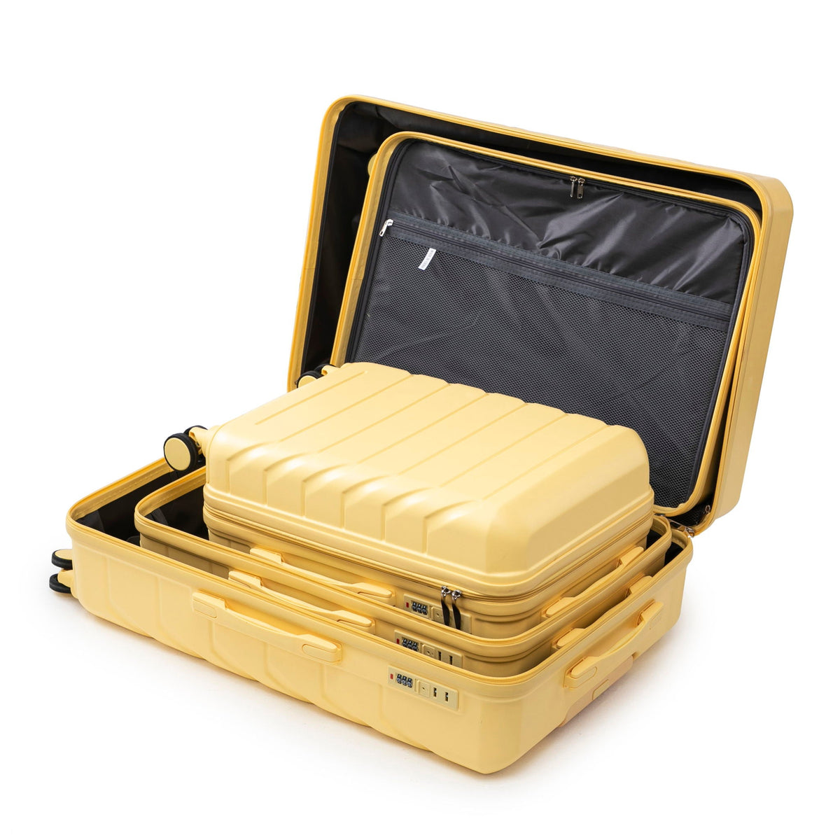 3 Pieces Set Spinner Wheel Luggage With Combination Lock