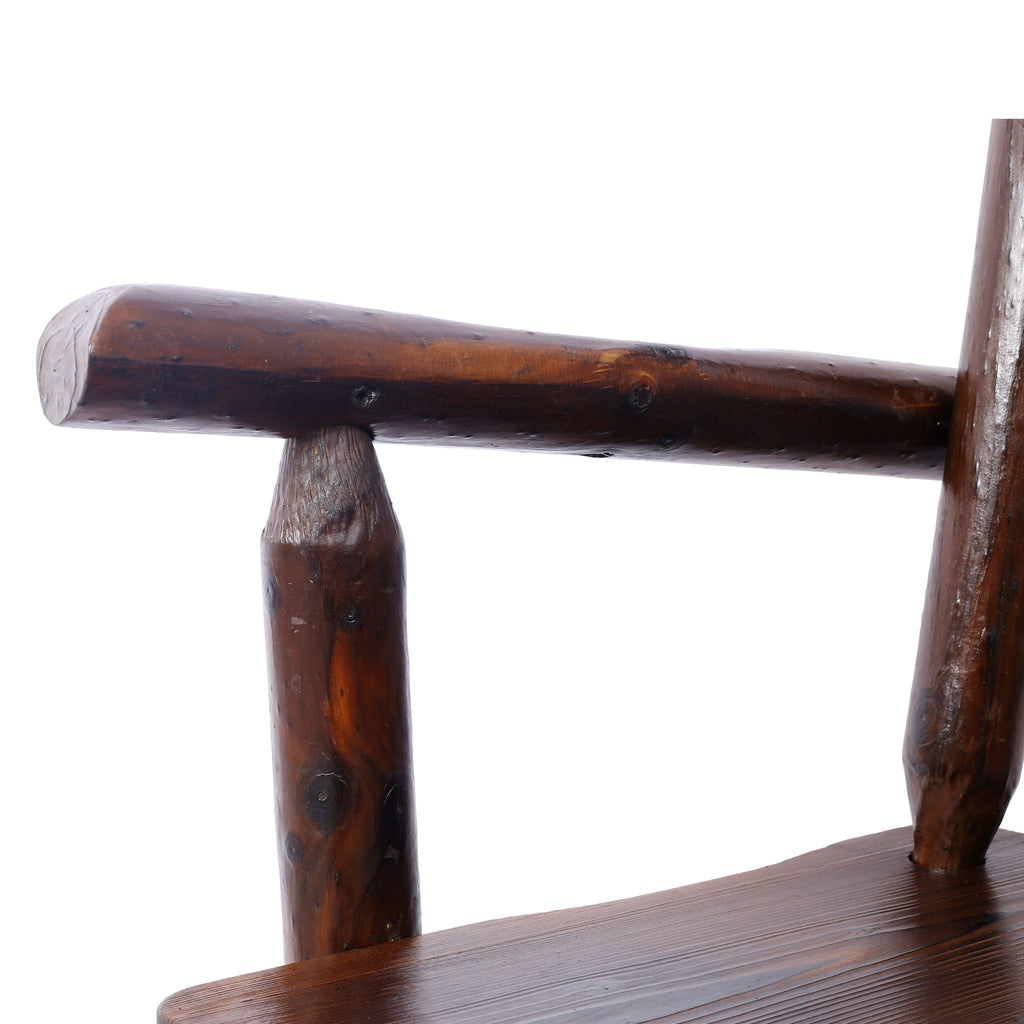 Rustic Bar Stool with Wide Armrest and 360° Swivel - Dark Brown or Light Brown