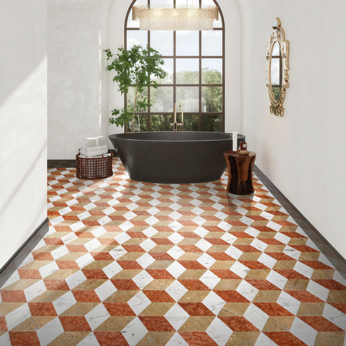 Hexagon Water Tiles For Floor And Wall (Set of 12)