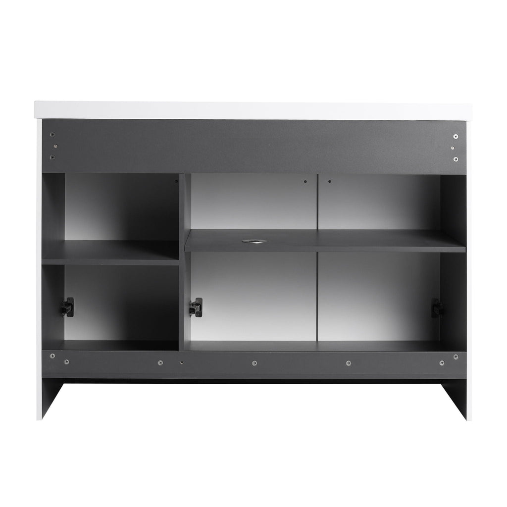 Modern Freestanding Bathroom Vanity with Soft Close Cabinet Doors - Pearl Silver, White, or Dark Green