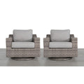 Swivel Patio Chair Set with Cushions - Gray Mix