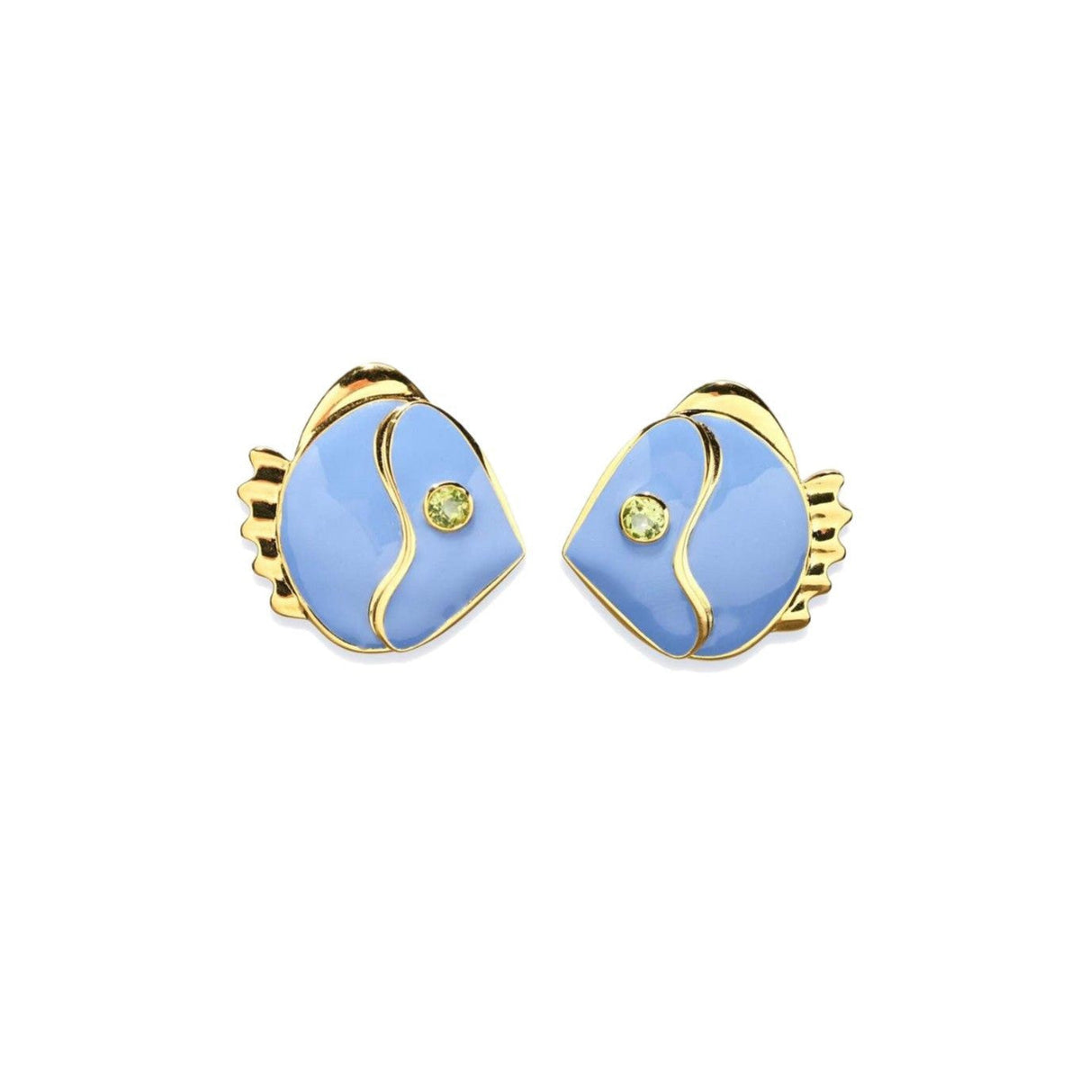 Retro Chic Blue Little Fish Earrings