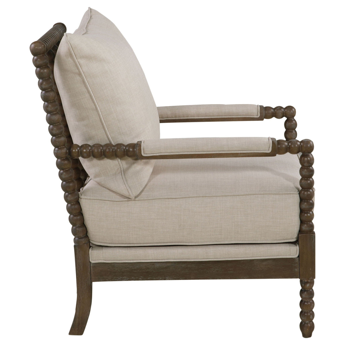 Removable Back Accent Chair with Plush Cushion - Beige, White, or Dark Gray