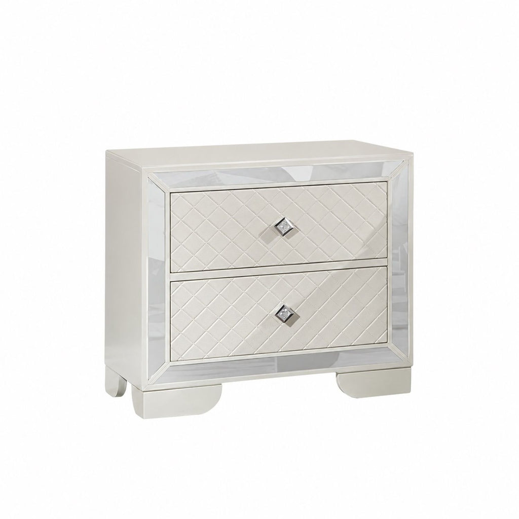 Contemporary 3 Piece Bedroom Set with LED Lights - Beige