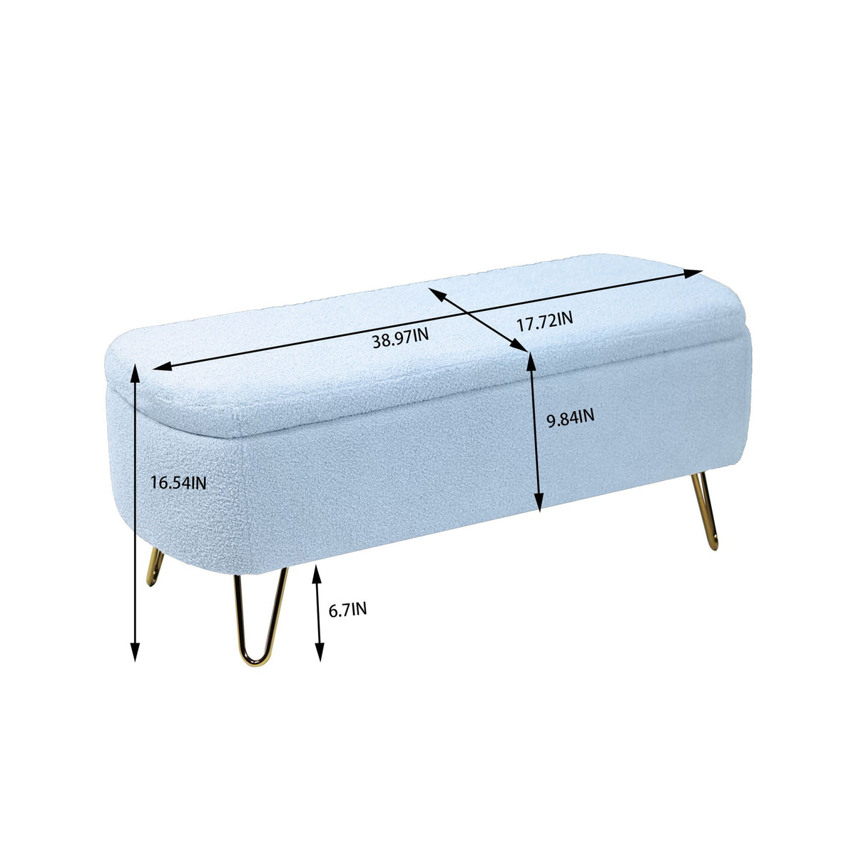 Faux Fur Storage Ottoman Bench with Padded Upholstery - Multiple Colors