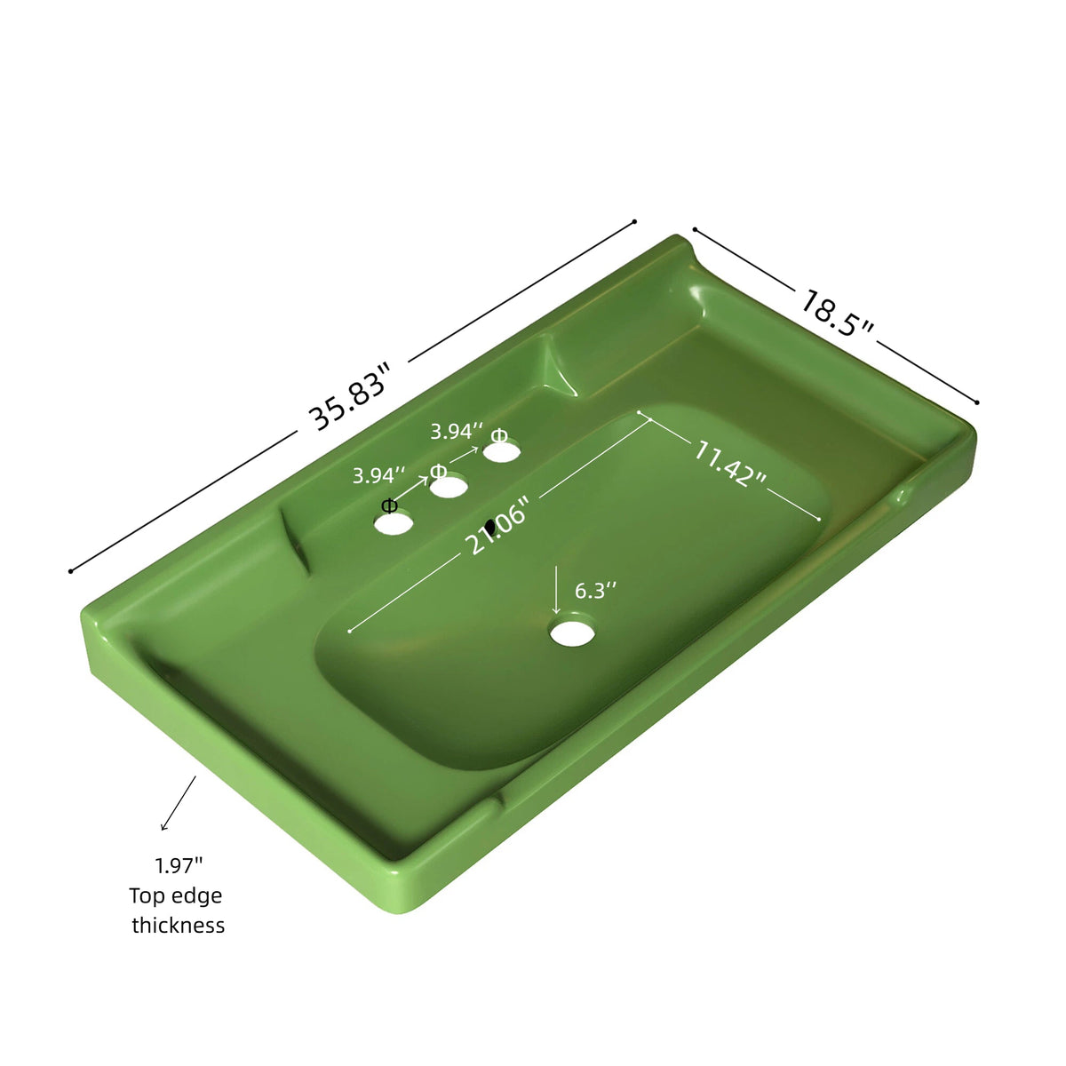 VICI 36" Bathroom Ceramic Basin