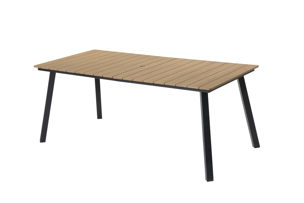 Outdoor Folding Dining Table for 4-6 with Umbrella Hole - Steel