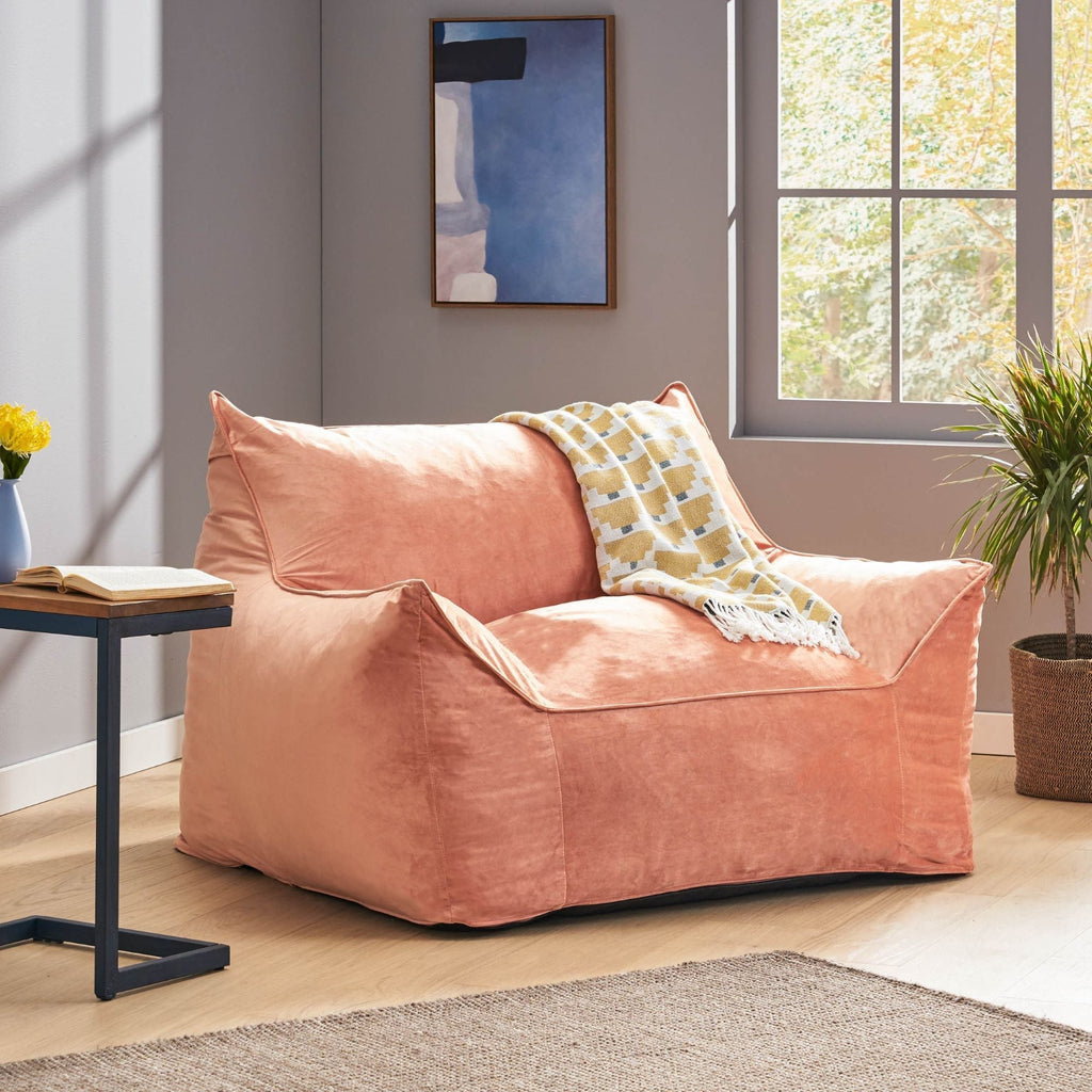 Allea Bean Bag Chair with Armrests - Fabric - Multiple Colors