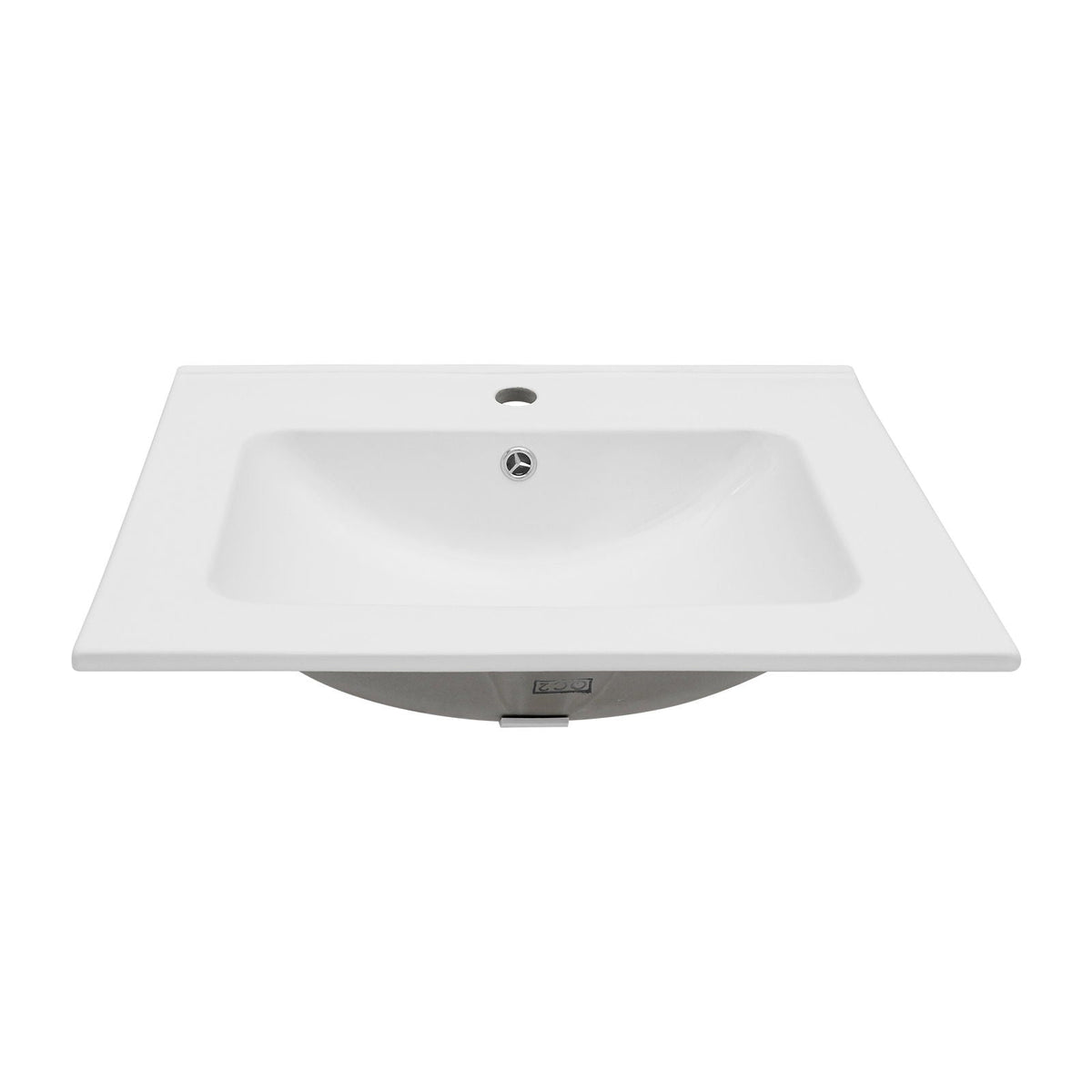 Rectangular Single Vanity Top with Overflow - White Ceramic