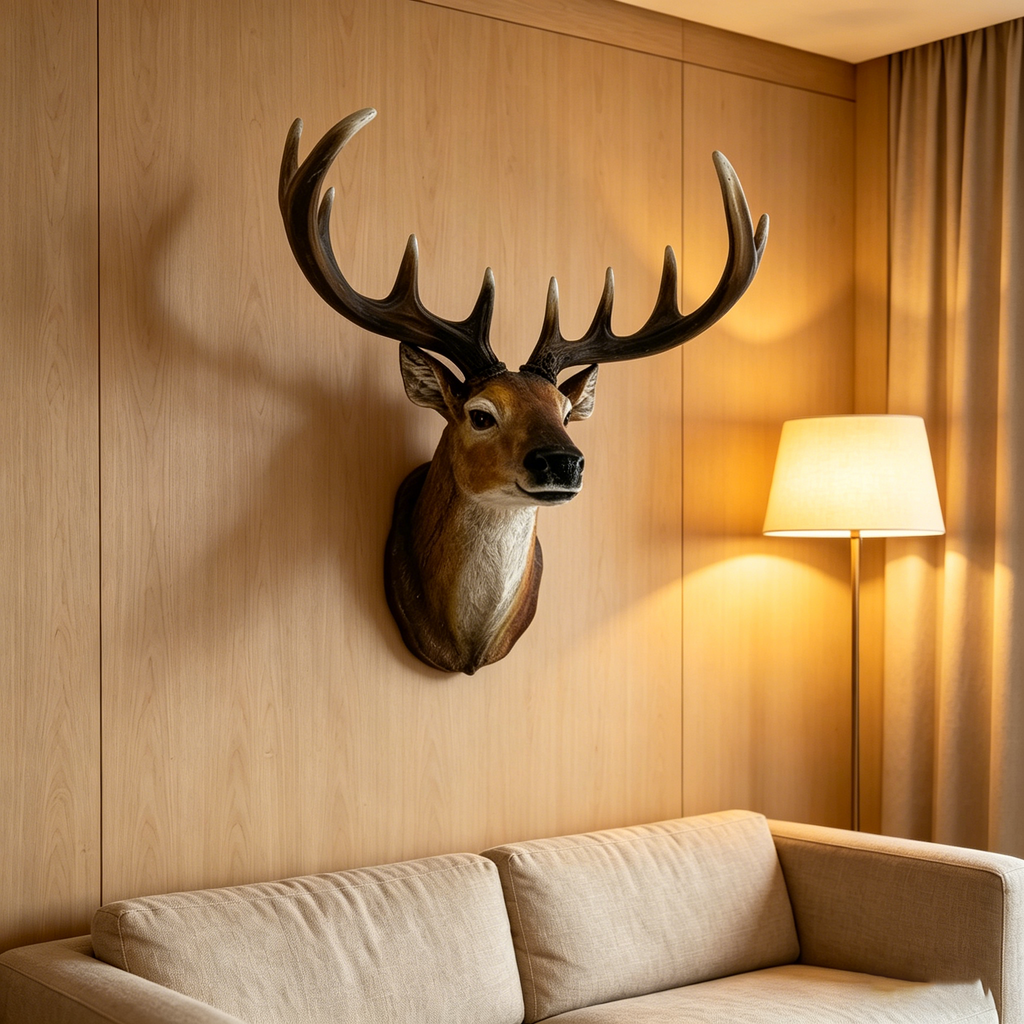 14.57" Wide Stag Head Wall Mount with Realistic Detail - Rustic Resin