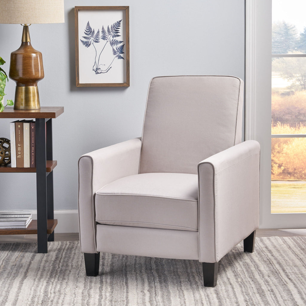 Upholstered Push Back Recliner Chair with Adjustable Recline - Multiple Colors