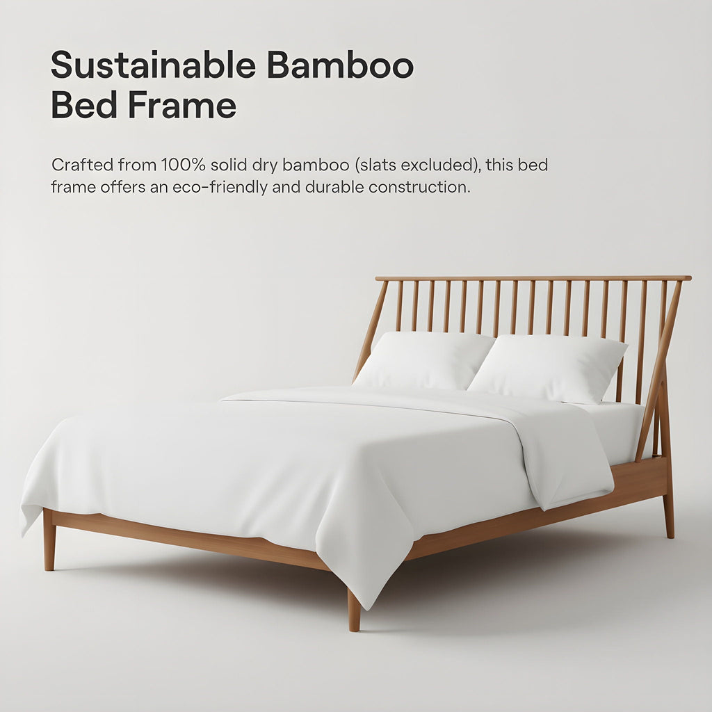 Bohemian Platform Bed with Tall Headboard - Dark Brown or Black