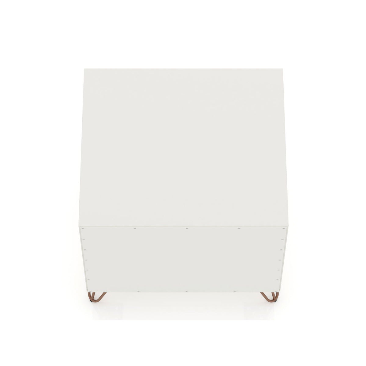 White Nightstand with 1 Drawer and Metal Legs - Rockefeller