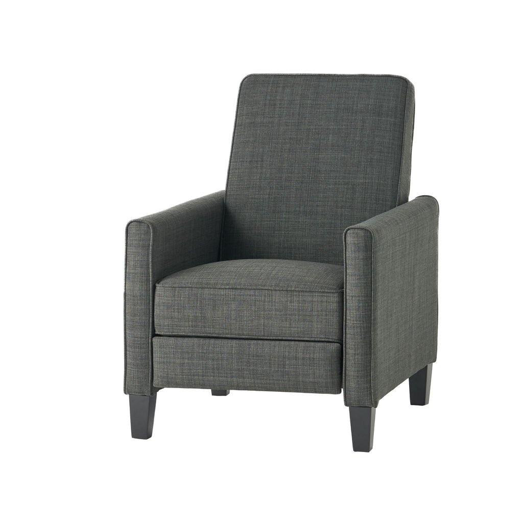 Upholstered Push Back Recliner Chair with Adjustable Recline - Multiple Colors