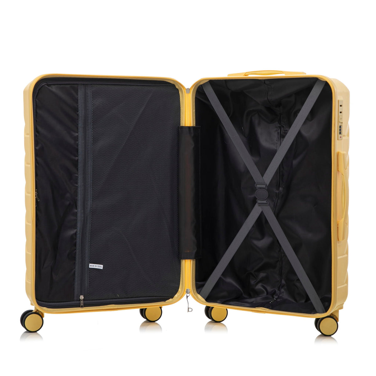 3 Pieces Set Spinner Wheel Luggage With Combination Lock