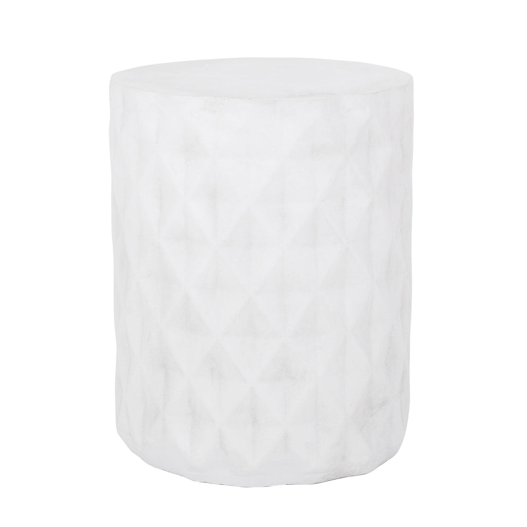 Outdoor Lightweight Concrete Side Table - Antique White