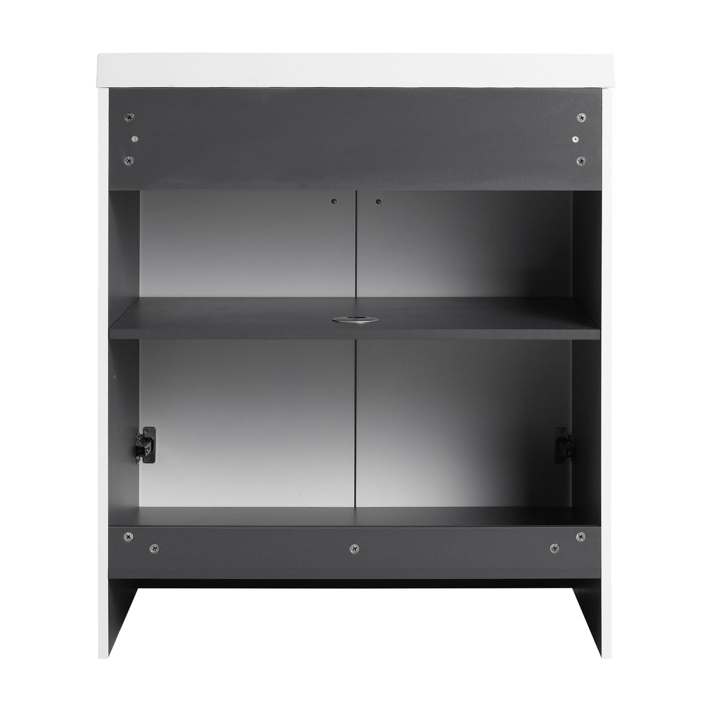 Modern Freestanding Bathroom Vanity with Soft Close Cabinet Doors - Pearl Silver, White, or Dark Green