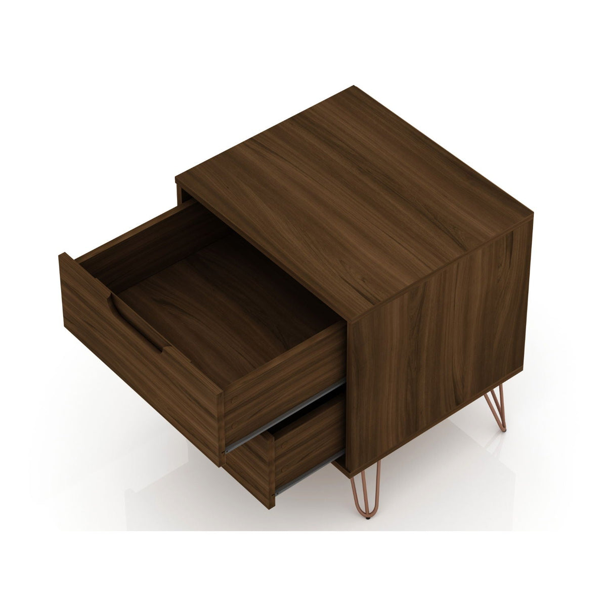 2 Drawer Nightstand with Durable Splayed Legs - Multiple Colors