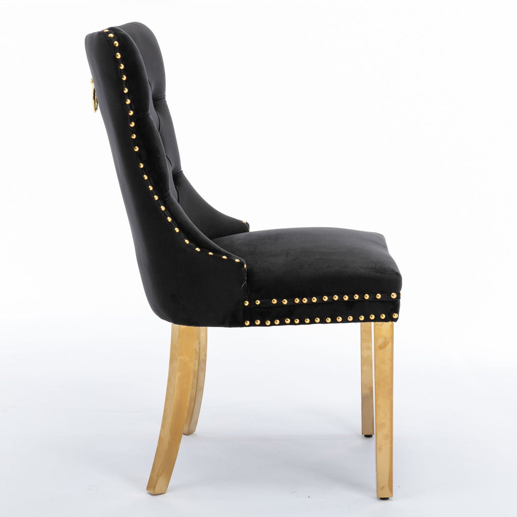 Modern Tufted Dining Chair Set of 2 with Velvet Upholstery - Nikki Collection