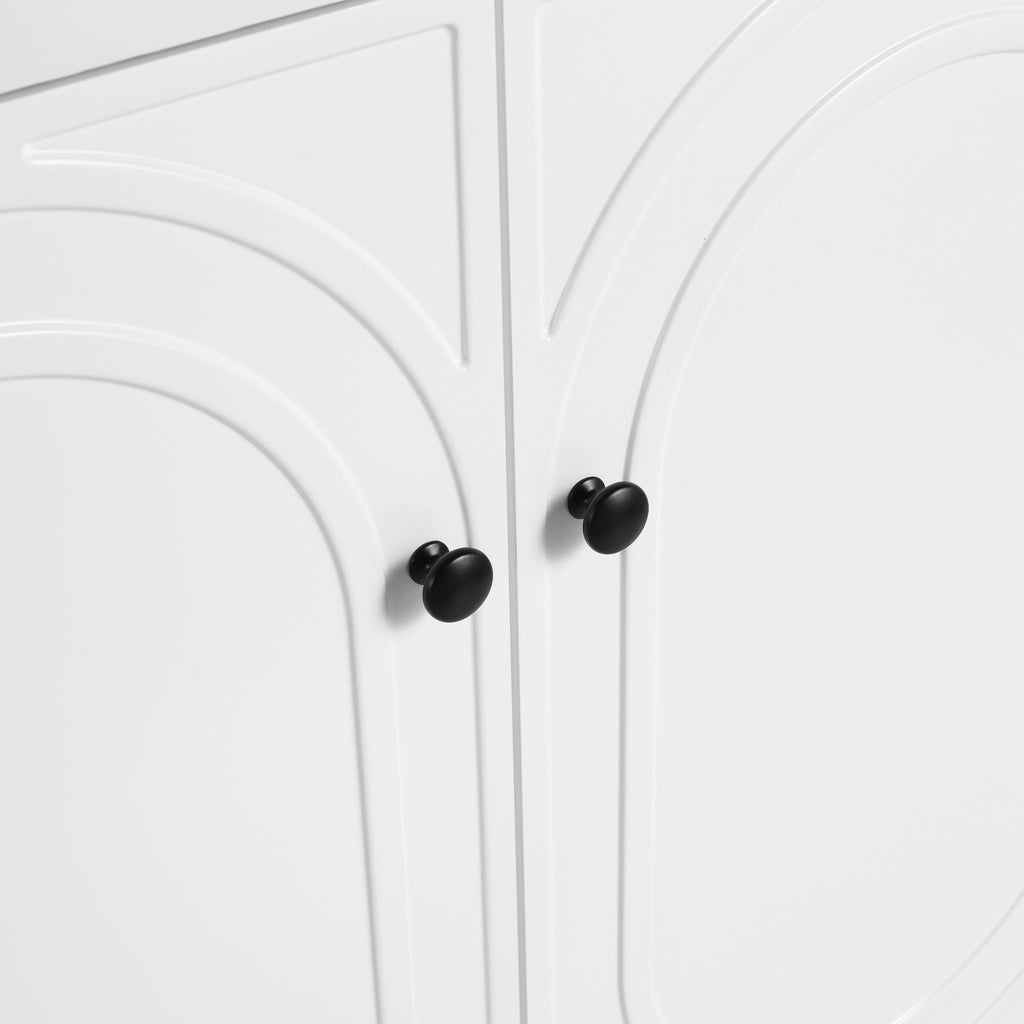 Modern Freestanding Bathroom Vanity with Soft Close Cabinet Doors - Pearl Silver, White, or Dark Green