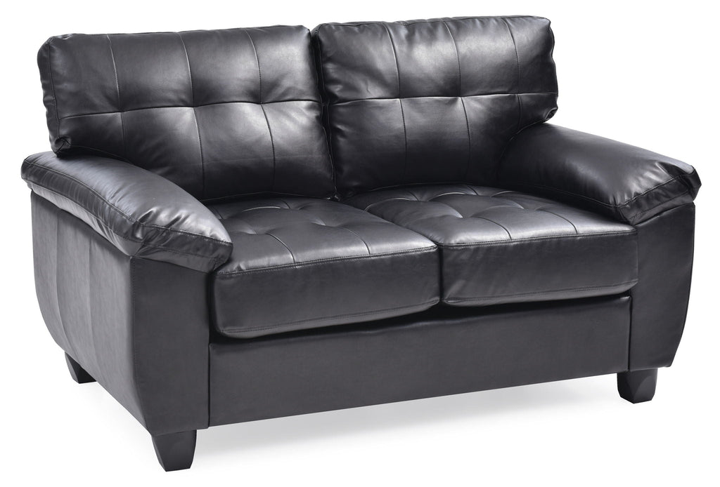Stylish Loveseat With Padded Arms - Black or Dark Gray