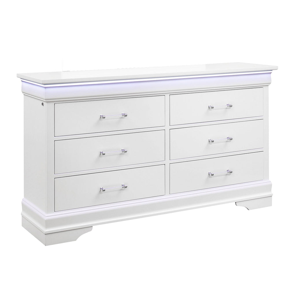 Charlston Dresser with LED Lighting - White or Blue