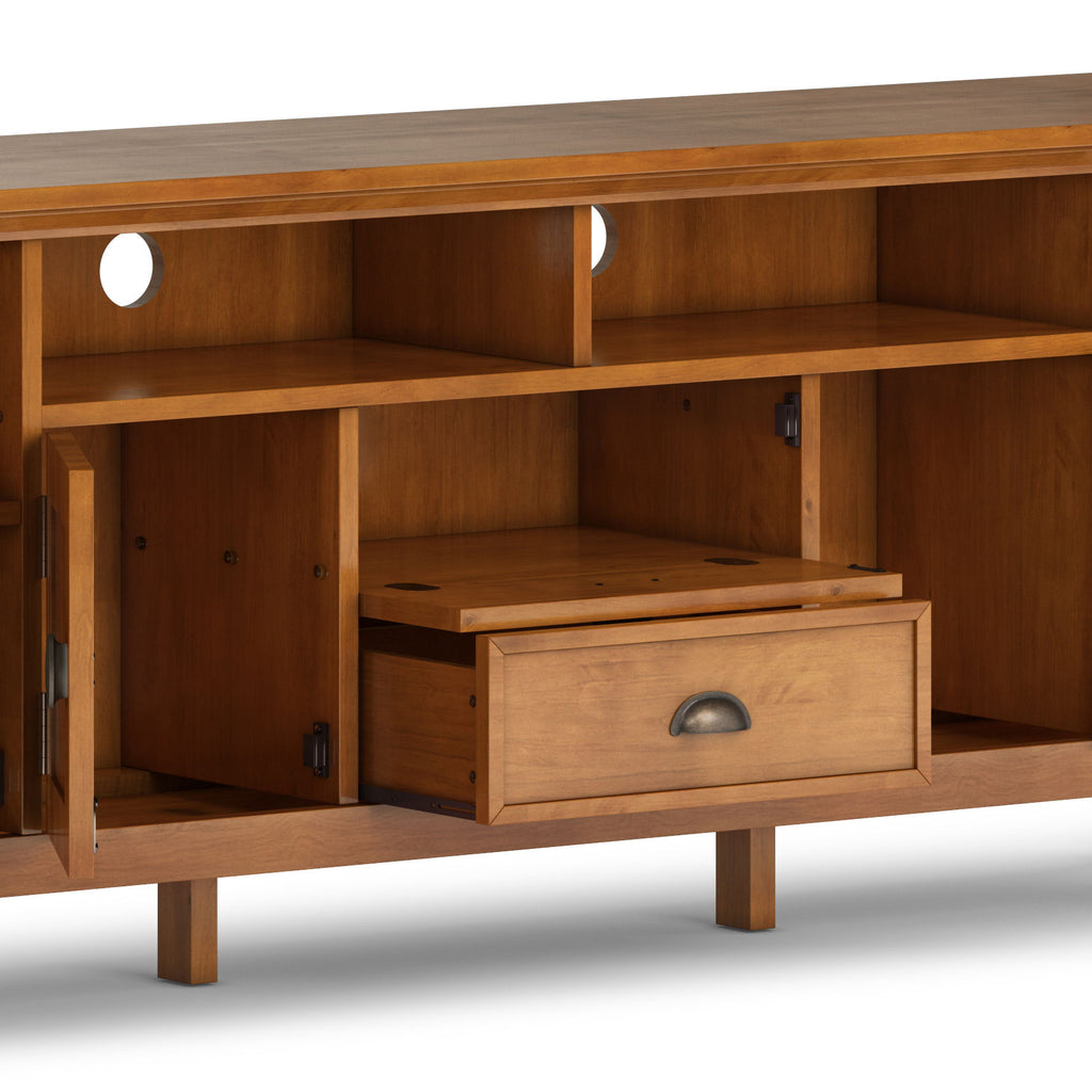 Handcrafted TV Media Stand with Adjustable Shelves - Multiple Colors