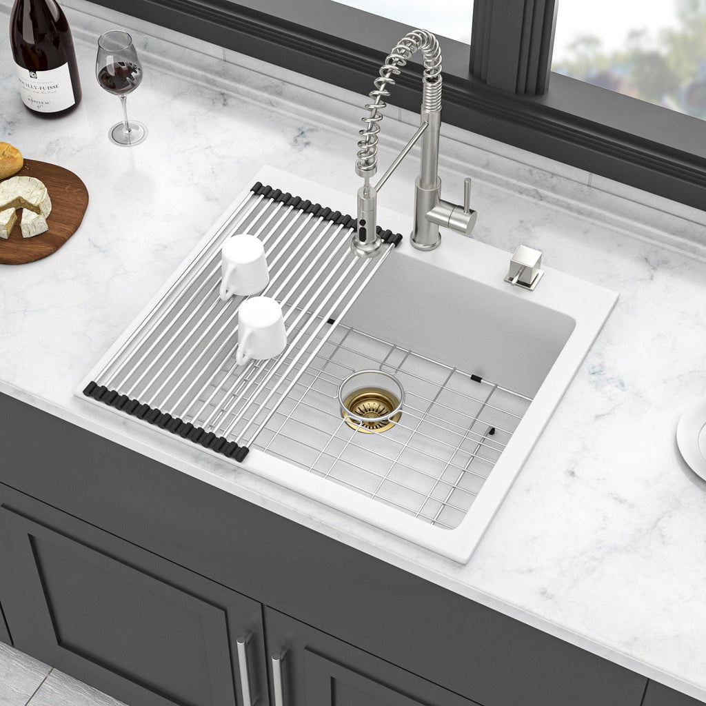 Quartz Kitchen Sink with Durable Design - Black or White
