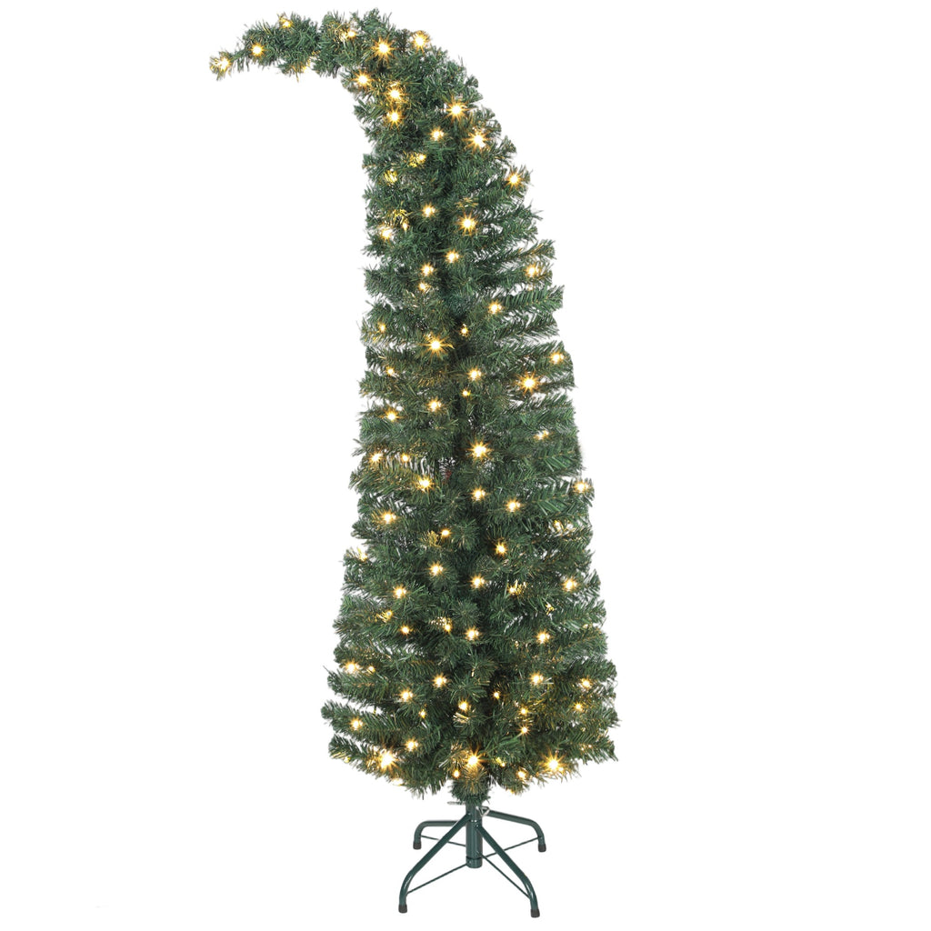Prelit Whimsical Christmas Tree with 100 LED Lights - 5 ft, Slim PVC