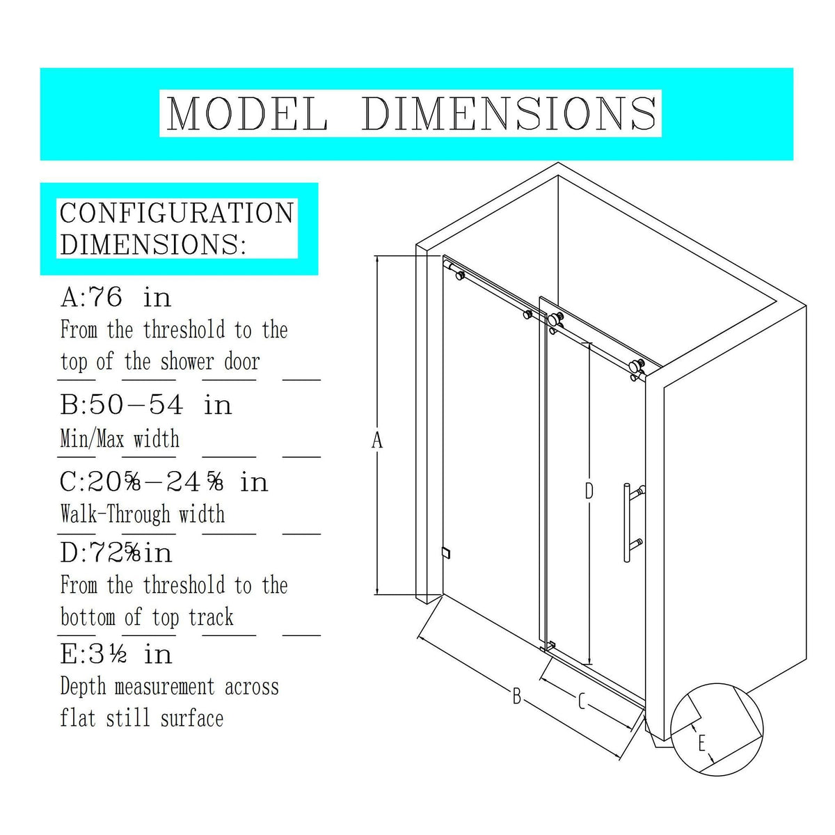 Frameless Single Sliding Soft Close Shower Doors