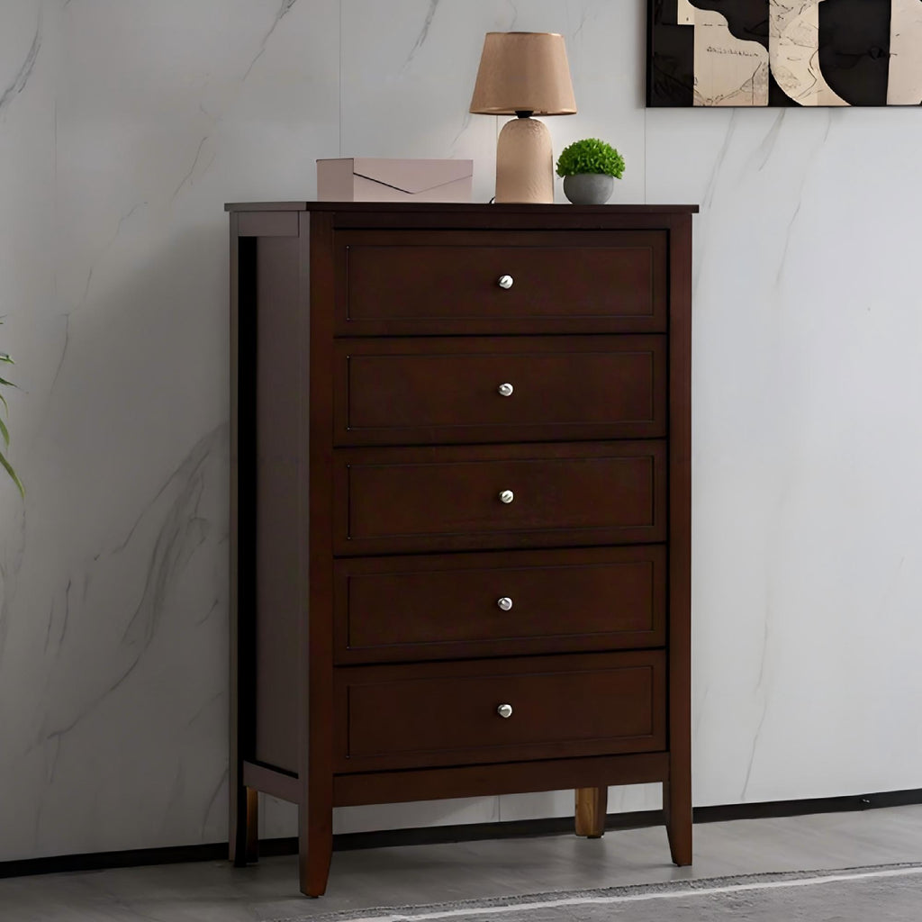 5 Drawer Storage Chest with Metal Hardware - Multiple Colors